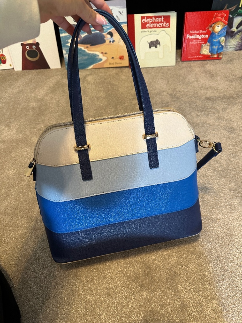 Karla Hanson Blue and White Handbag